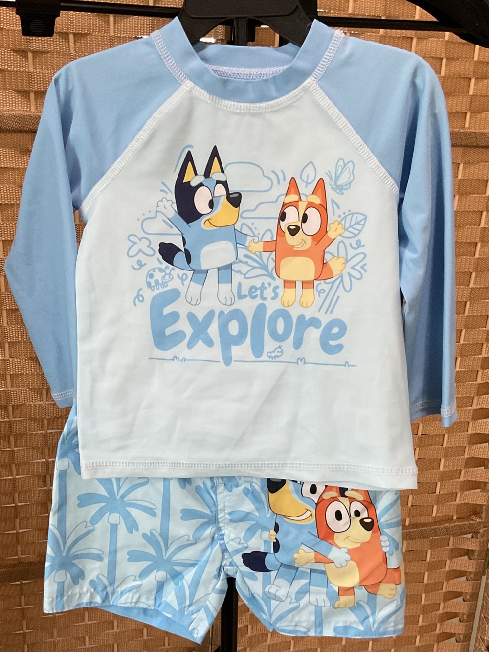 Kids Bluey 'Let's Explore' Swim Trunks Set
